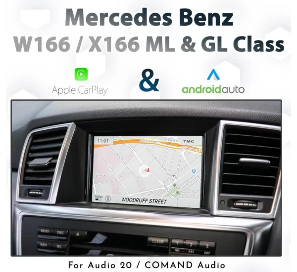 Mercedes Benz W166 / X166 ML & GL Class 2012 – 2015: Touch and Dial control CarPlay & Android Auto Integration