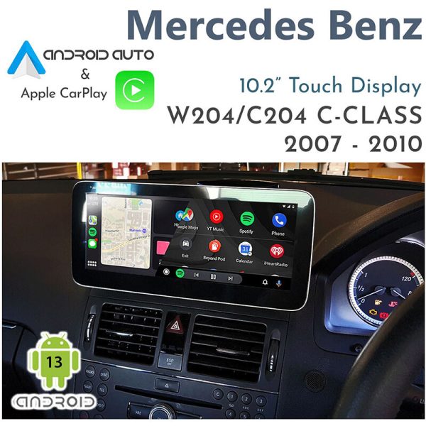 Mercedes W204 C-Class Android 13 CarPlay Android Auto